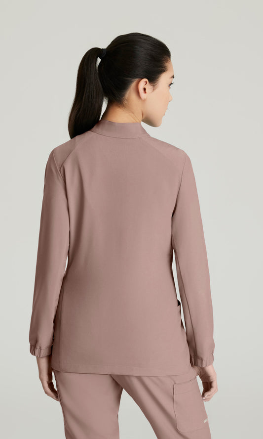 Grey's Anatomy Evolve GSSW886 Women's Virtue Warm-Up in Driftwood by Barco Model Image Back