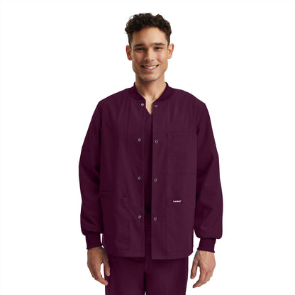 Essentials LJ709 Unisex 5 Pocket Scrub Jacket Wine Image