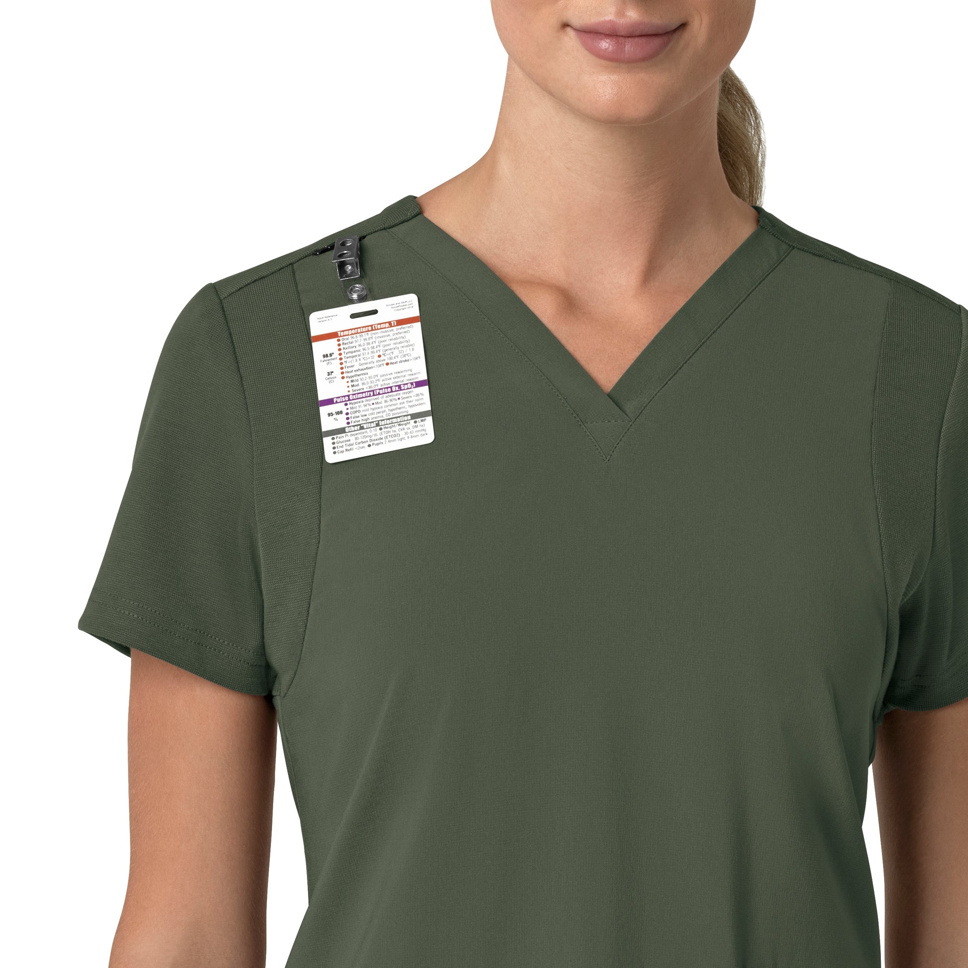 Force Cross-Flex C13210 Women's Flex Panel V-Neck Scrub Top Olive
