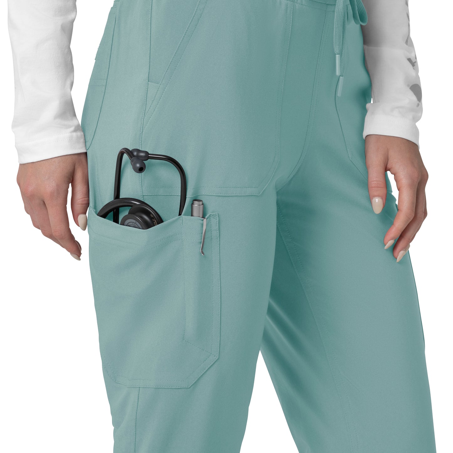 Force Cross-Flex C53110 Cargo Jogger Scrub Pants Summer Blue Model Image Alternate | Carhartt