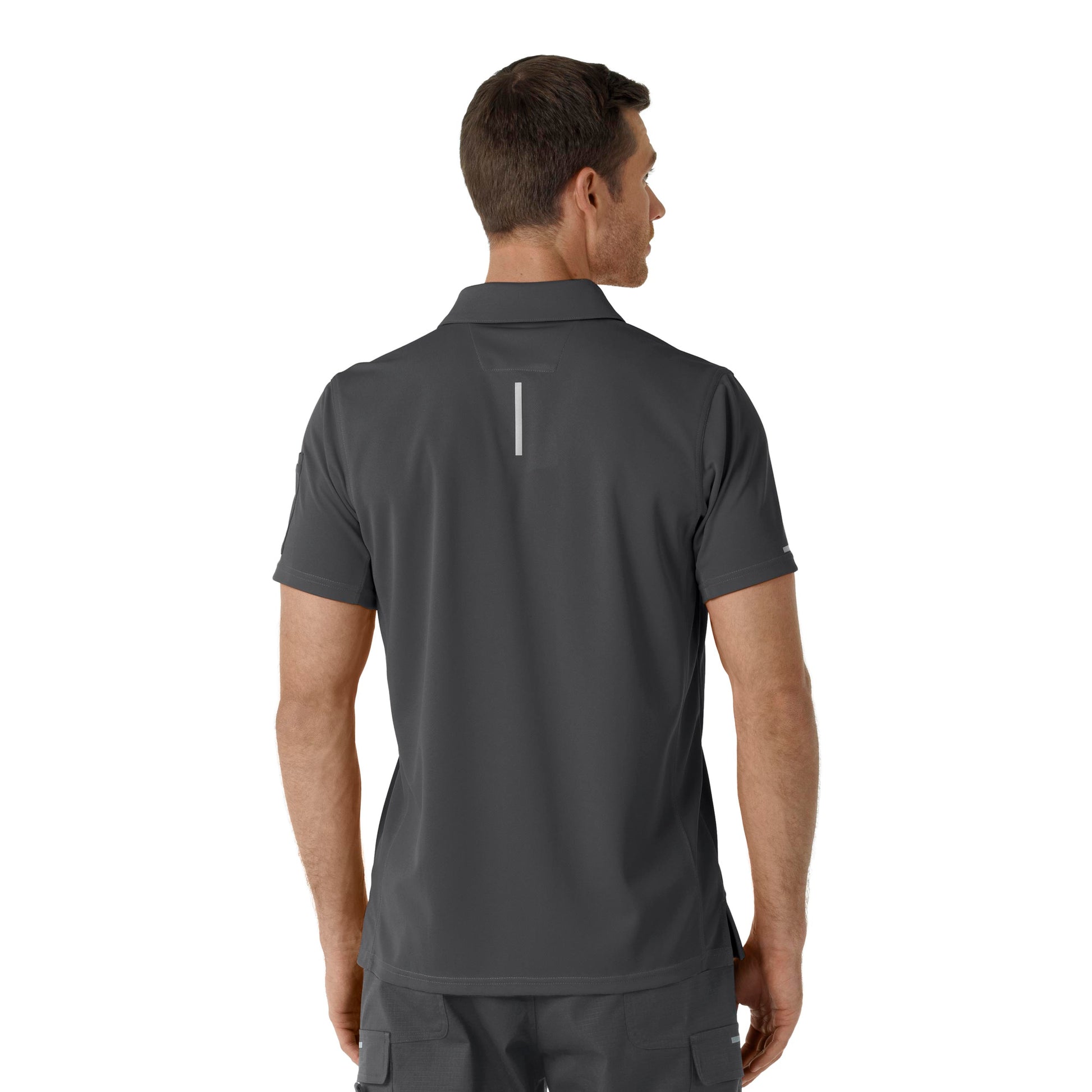 Rugged Flex C16119 Men's Lightweight Short Sleeve Polo Scrub Top Pewter