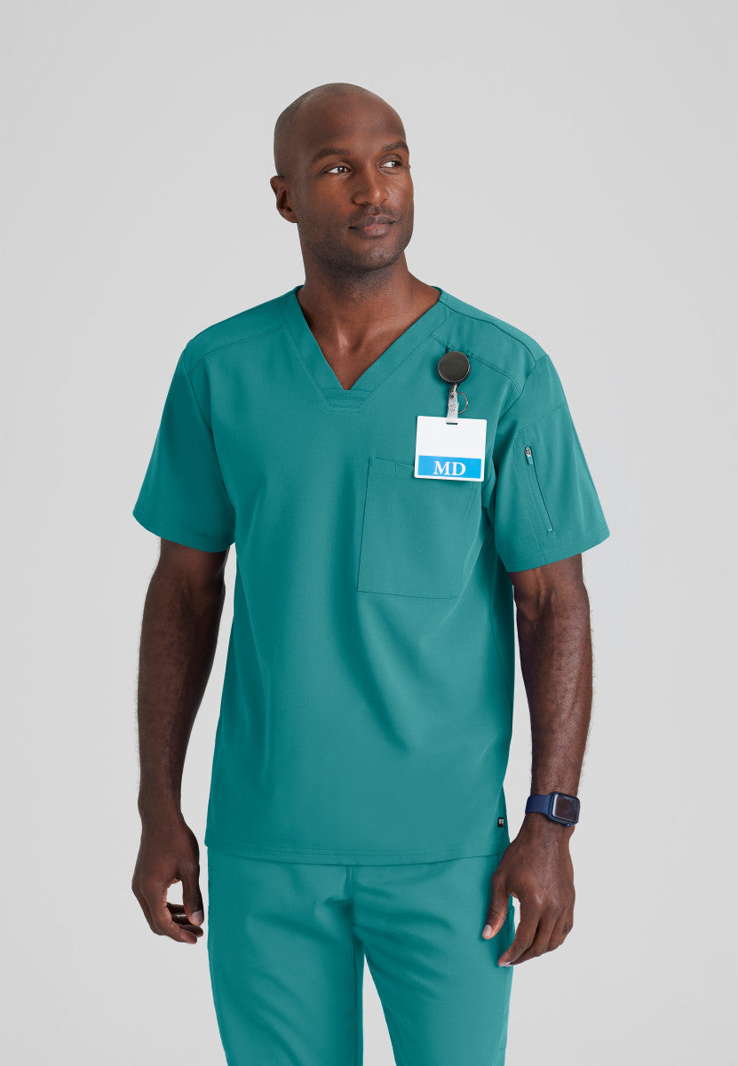 Greys Anatomy Stretch GRST079 Murphy Scrub Top Teal