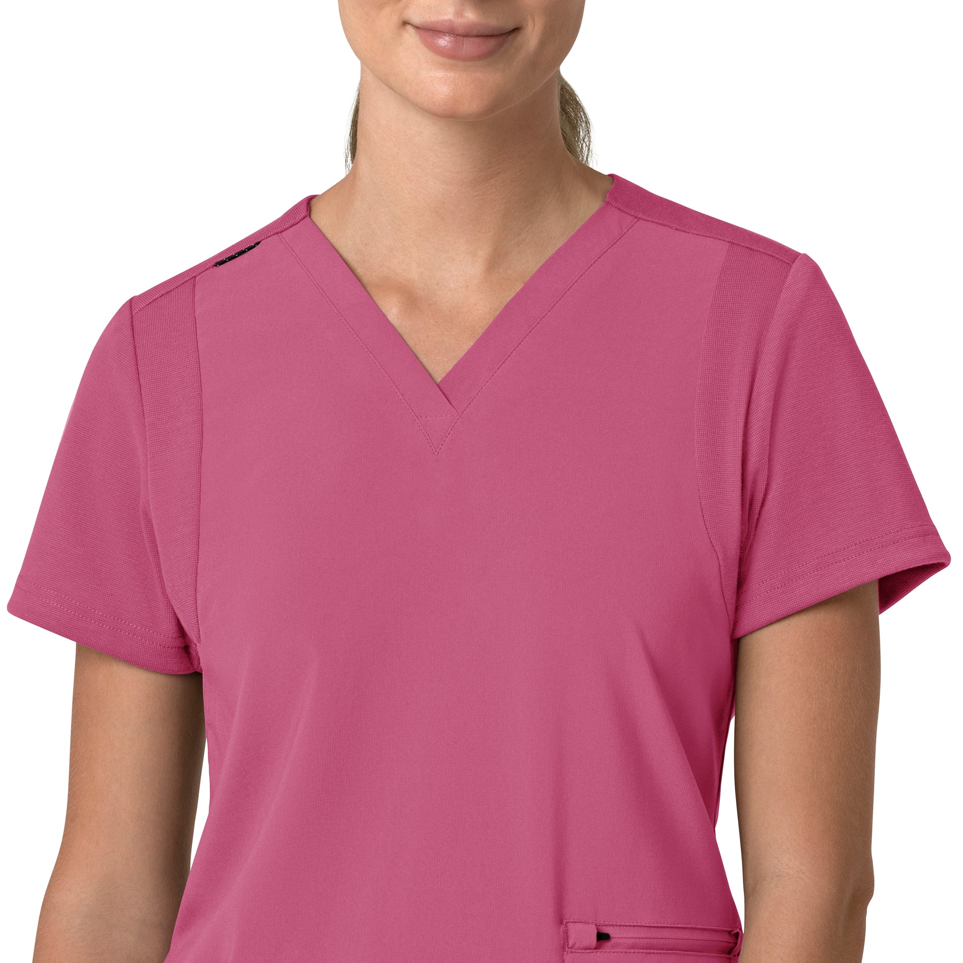 Force Cross-Flex C13210 Women's Flex Panel V-Neck Scrub Top Electric Fuschia
