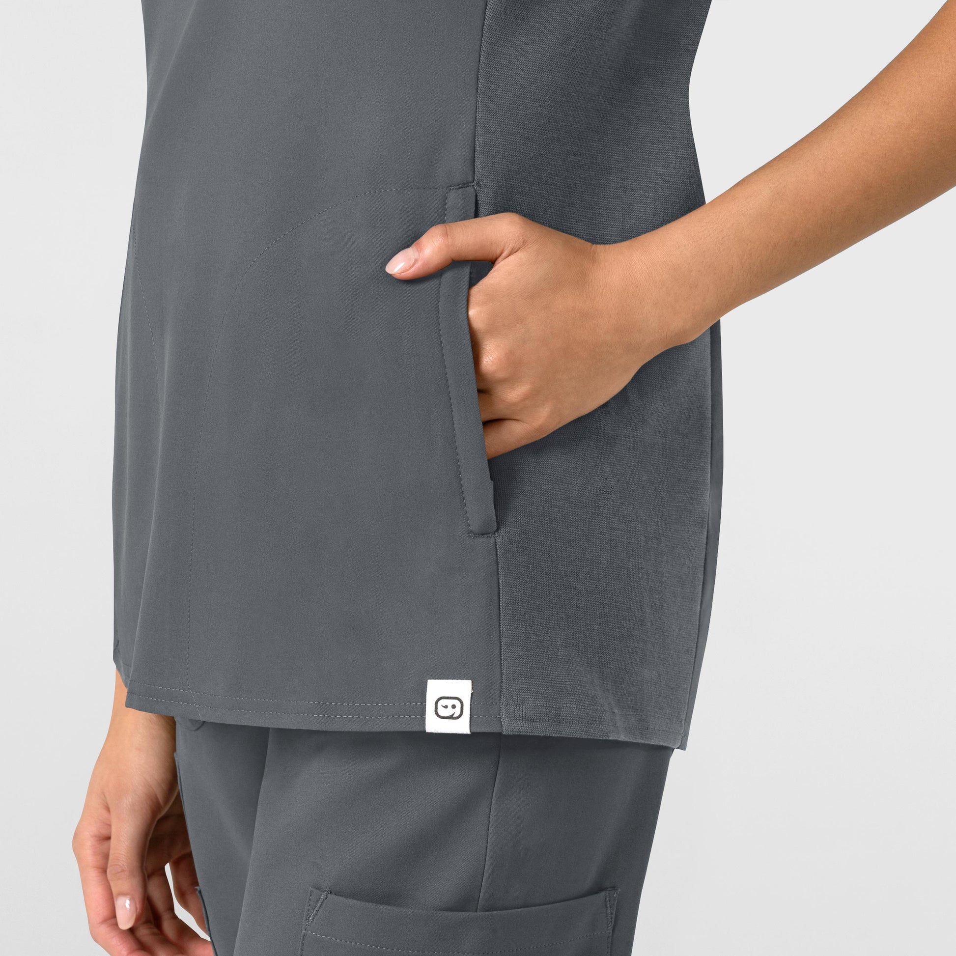 Thrive 6522 Flex-n-Reach V-Neck Scrub Top Pewter Model Image Alternate | Wink