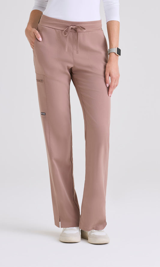 Greys Anatomy Spandex Stretch GRSP500 Women's Kim Pant in Warm Mocha by Barco Model Image Front