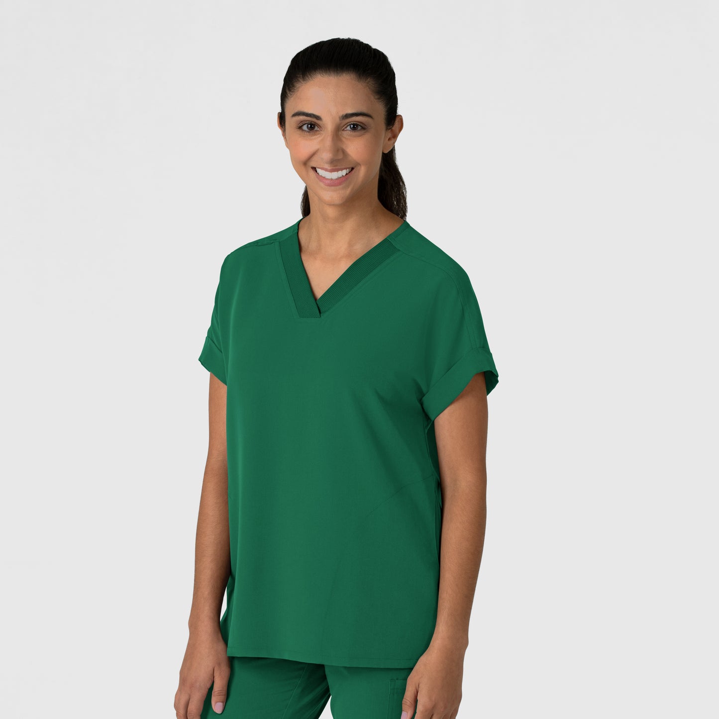 Nova 6232 Drop Shoulder Boxy Scrub Top Hunter Model Image Right Side | Wink