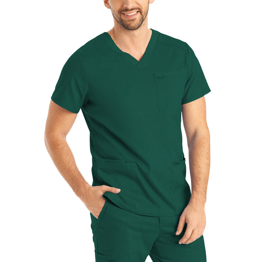 ProFlex LT109 Men's 4 Pocket V Neck Scrub Top Hunter Image