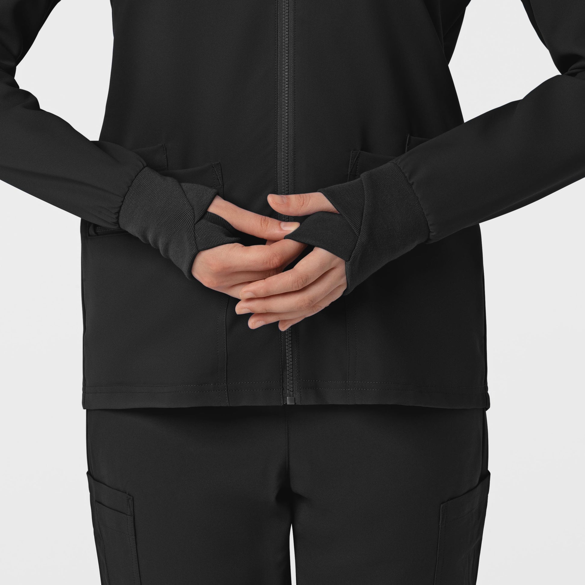 Thrive 8122 Flex-n-Reach Zip-Front Jacket Black Model Image Alternate | Wink