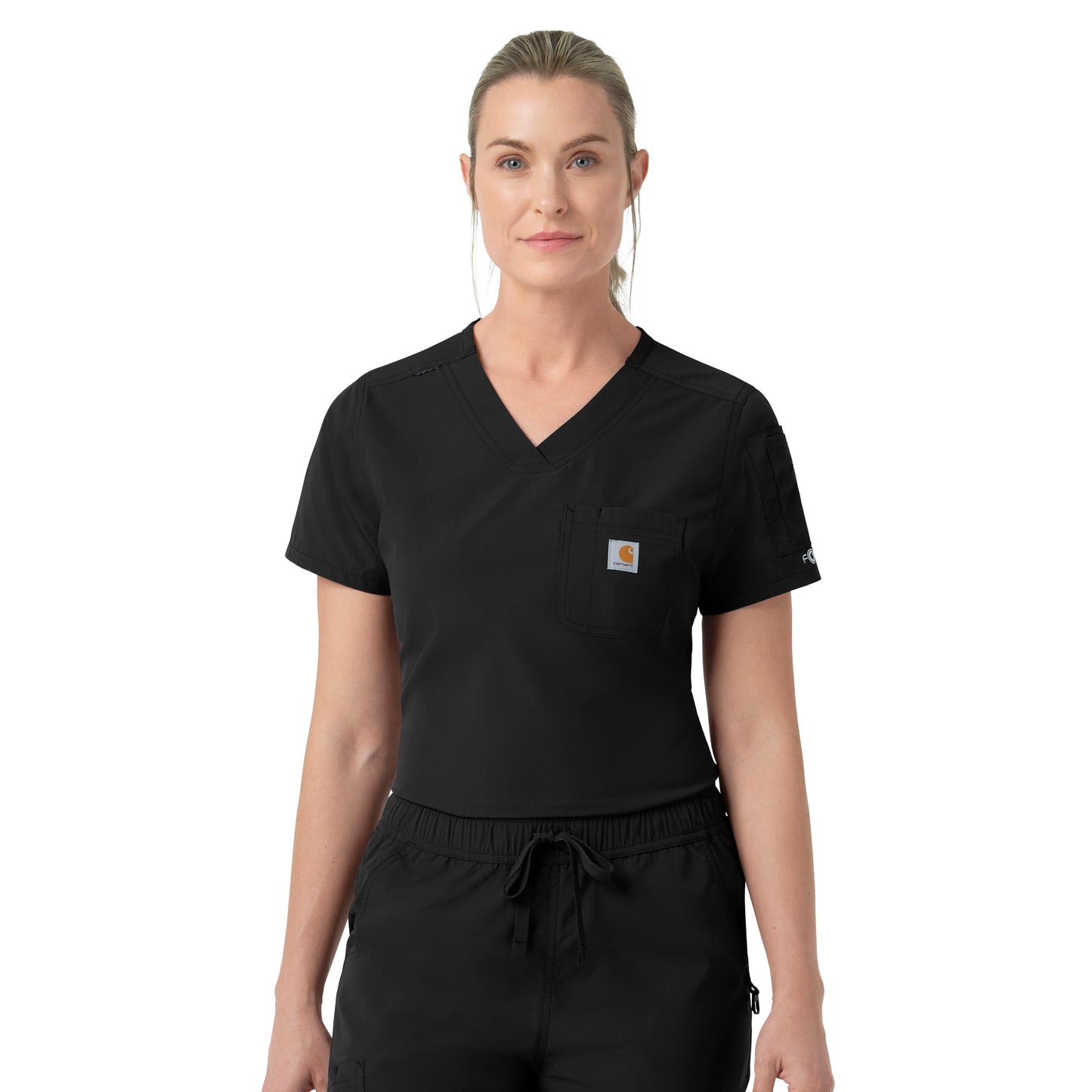 Rugged Flex C12139 Women's Tuck-in Scrub Top Black