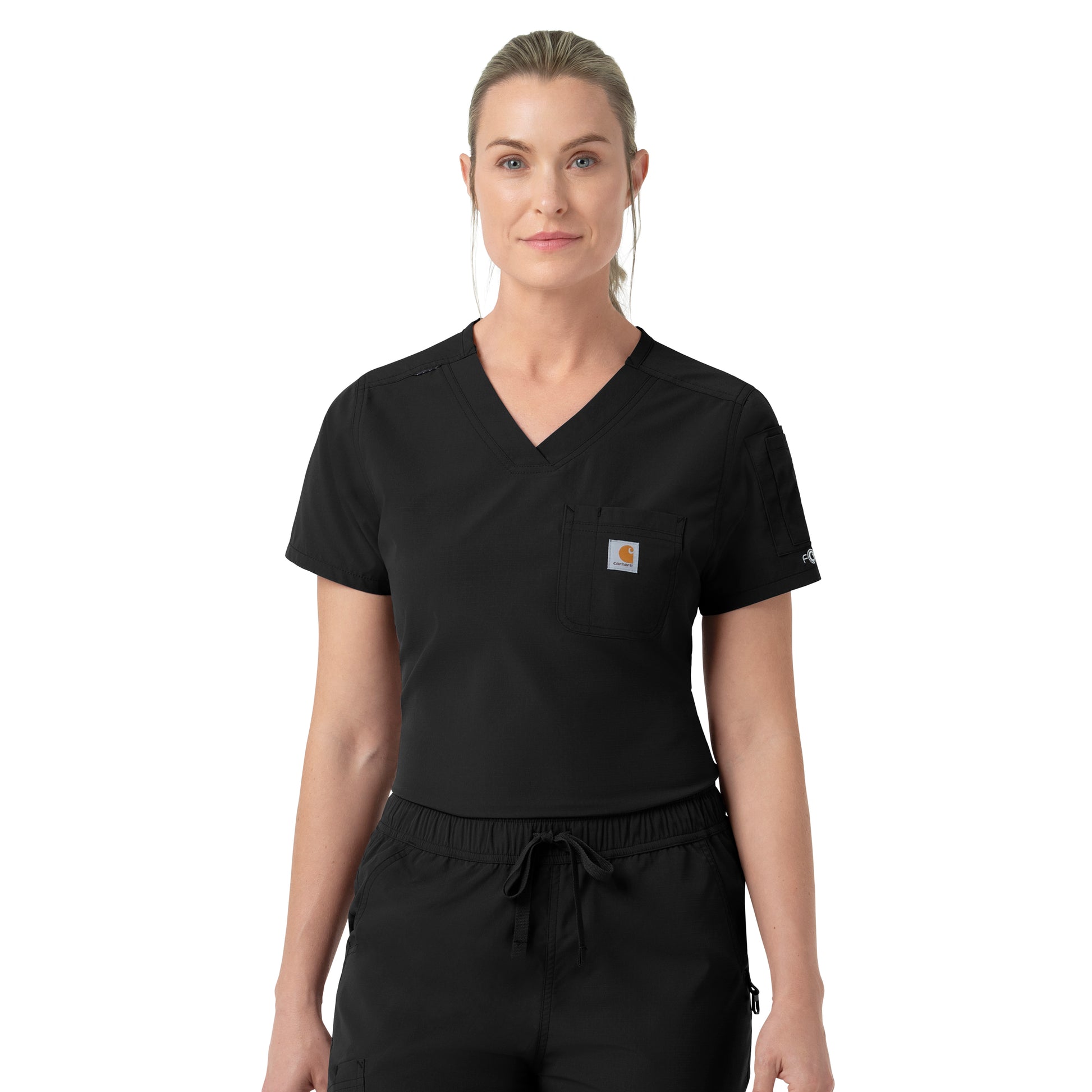 Rugged Flex C12139 Women's Tuck-in Scrub Top Black