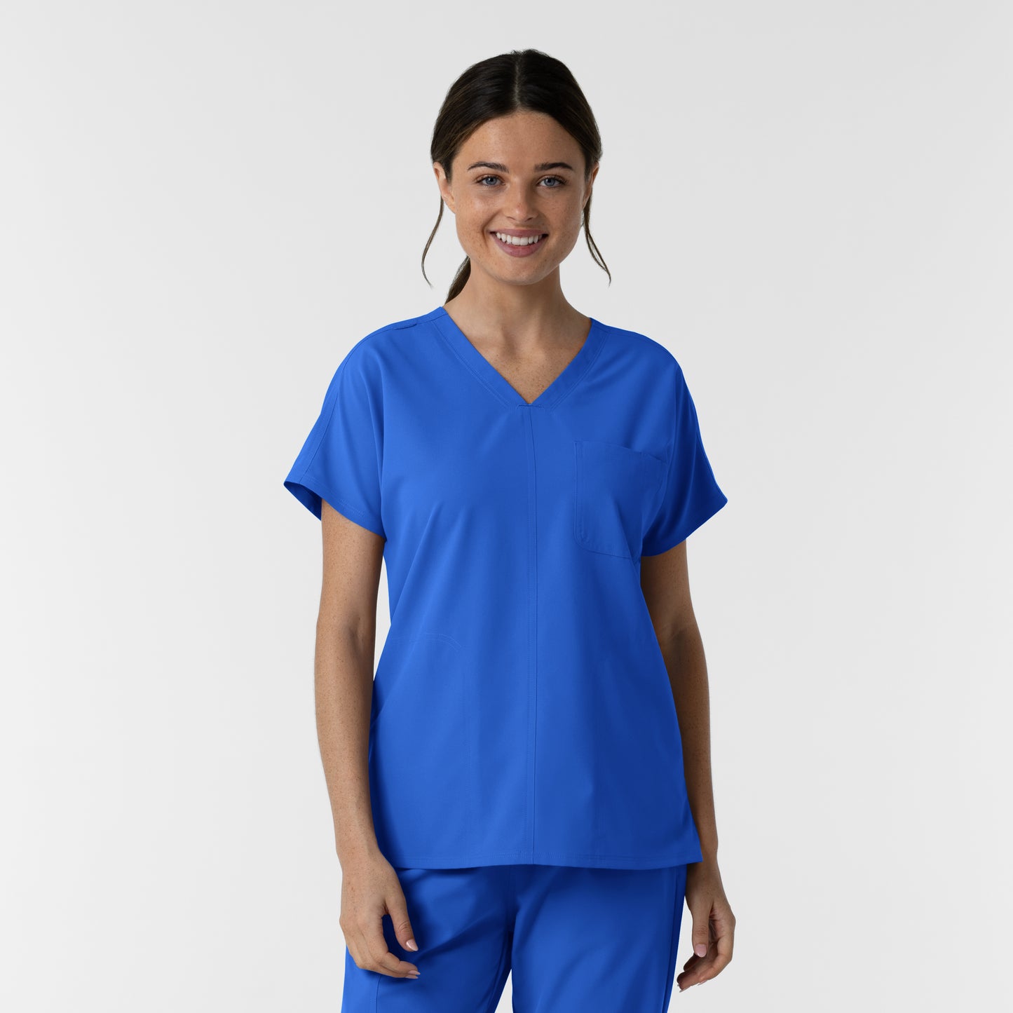 NURTUR 6280 Women's Drop Shoulder Tunic Scrub Top Royal
