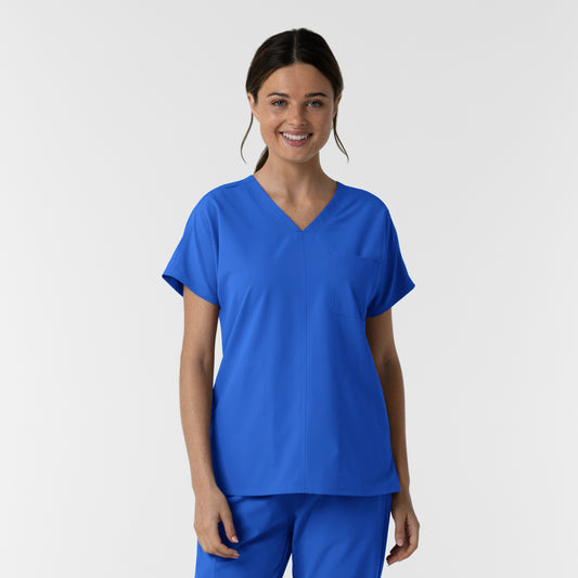 NURTUR 6280 Women's Drop Shoulder Tunic Scrub Top Royal