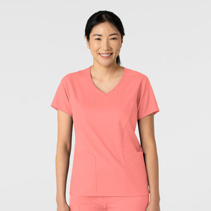 Boundless 6251 Women's 2-Pocket V-Neck Scrub Top Paradise Pink