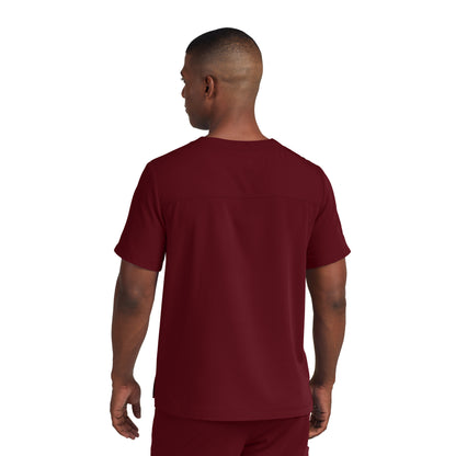 CRFT WT131 Men's 2 Pocket V Neck Scrub Top Wine Image