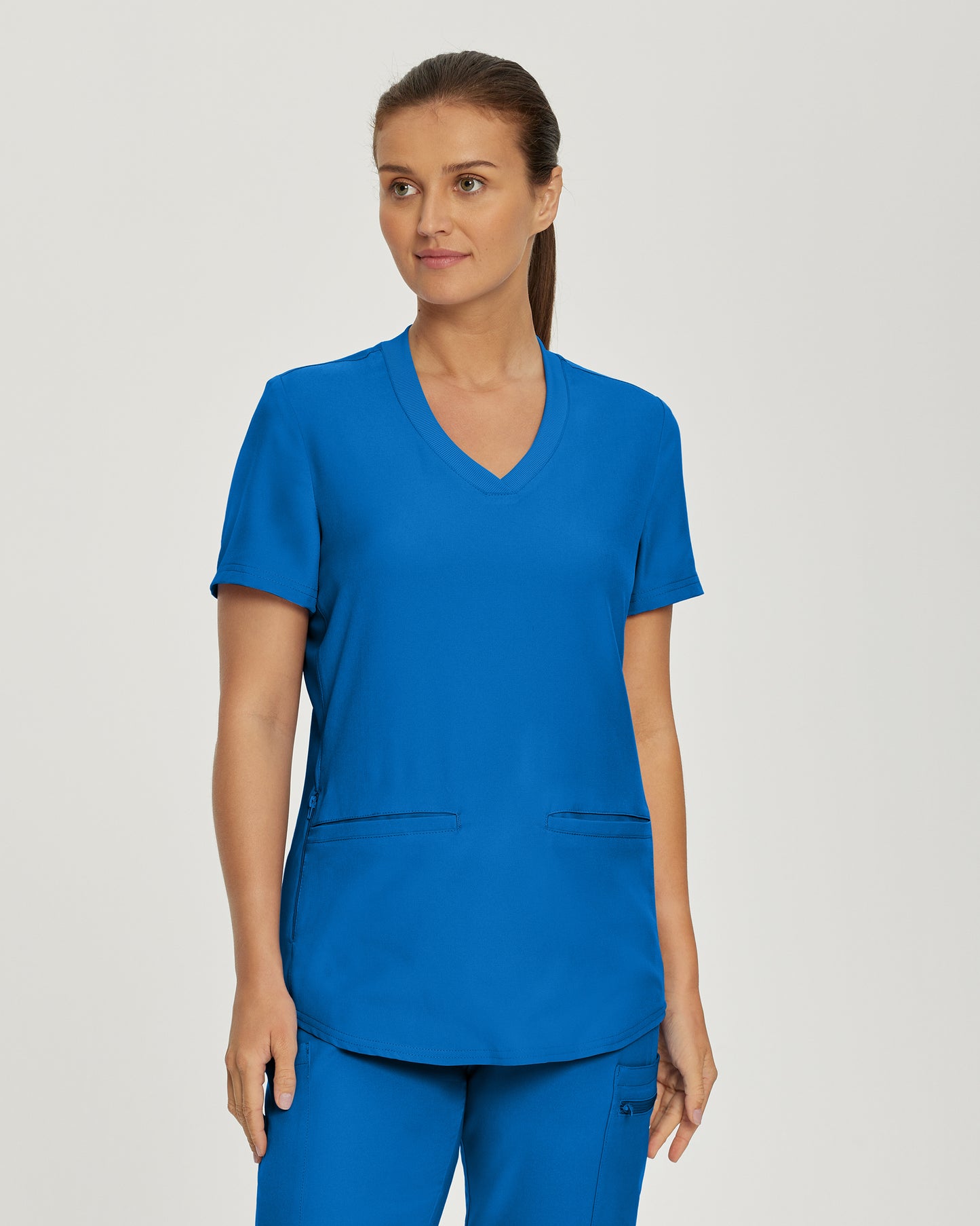 Forward LT100 Women's 3 Pocket V Neck Scrub Top Royal Image