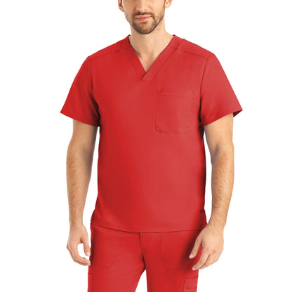 ProFlex LT108 Men's 2 Pocket V Neck Scrub Top True Red Image