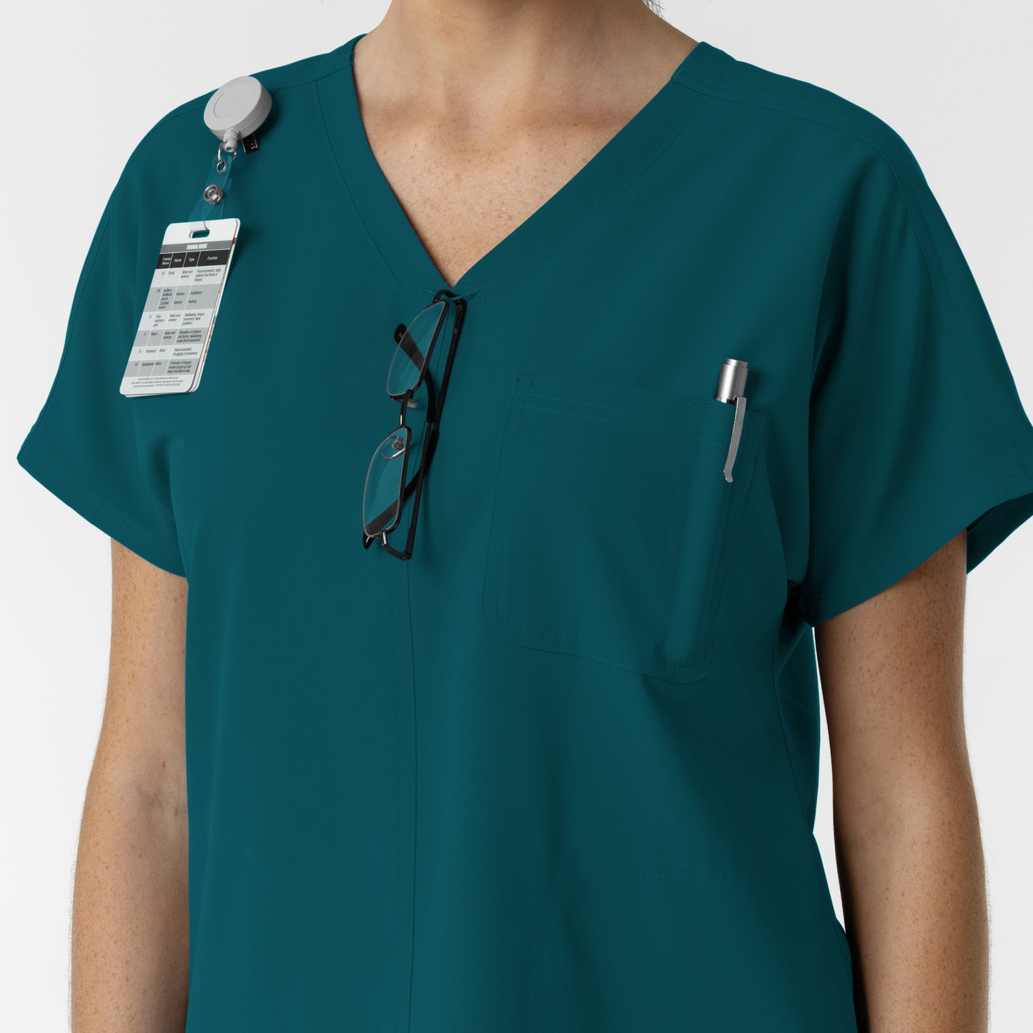 NURTUR 6280 Women's Drop Shoulder Tunic Scrub Top Caribbean