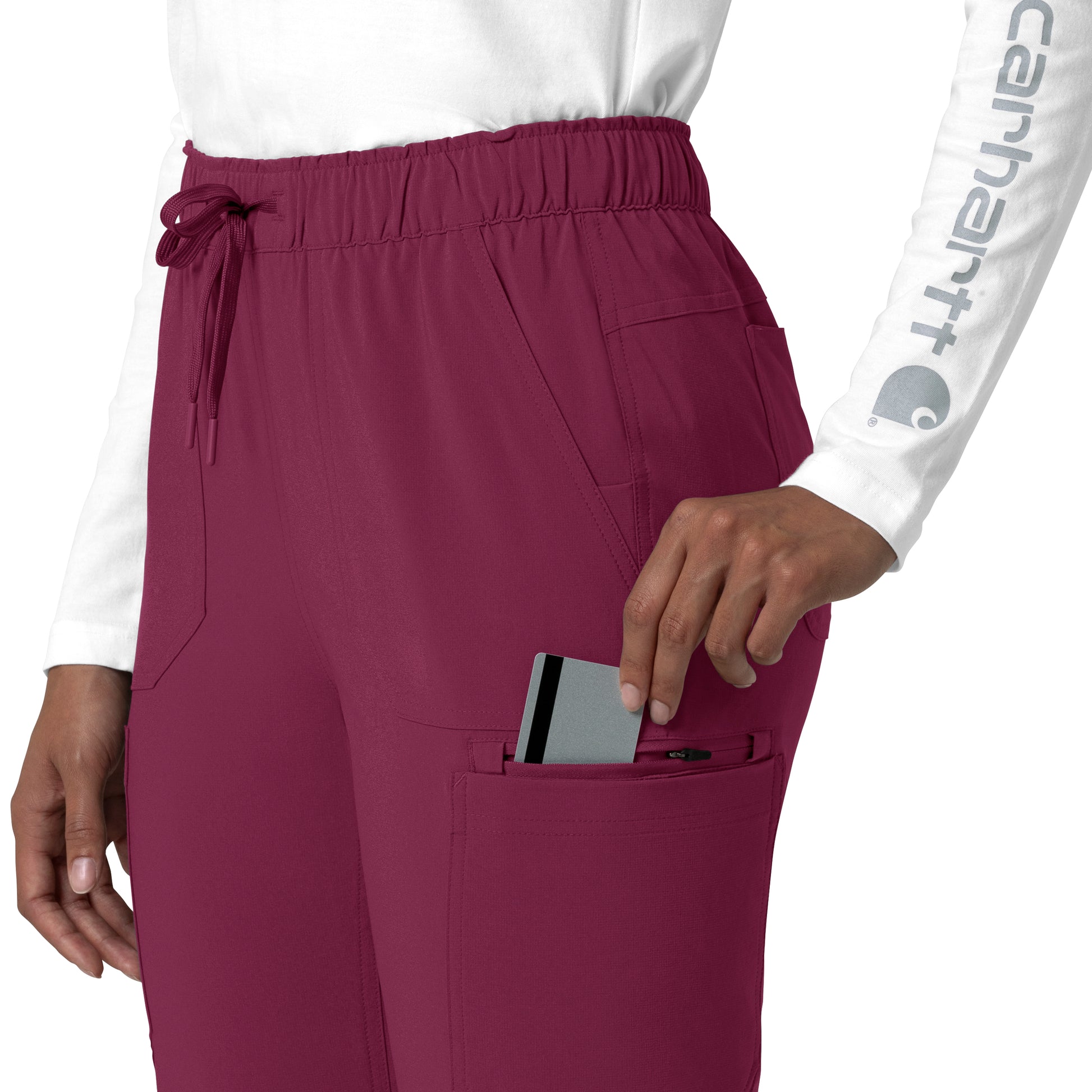 Force Cross-Flex C53210 Straight Leg Cargo Scrub Pants Wine Model Image Alternate | Carhartt