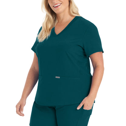 Forward LT100 Women's 3 Pocket V Neck Scrub Top Caribbean Image