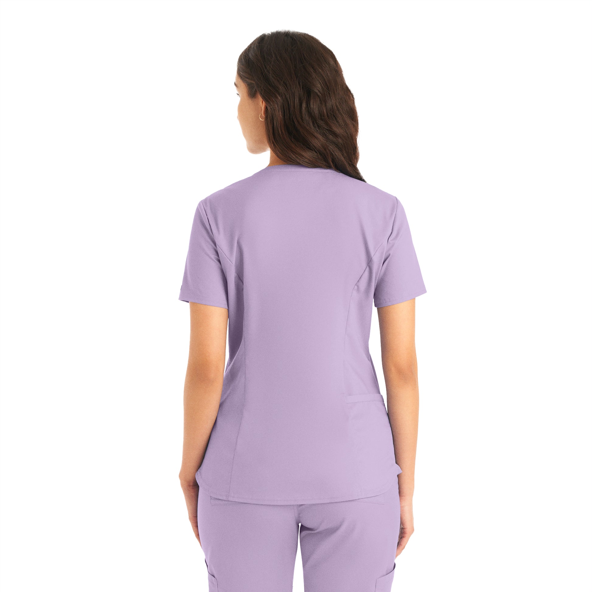 ProFlex LT107 Women's 2 Pocket V Neck Scrub Top Orchid Bloom Image