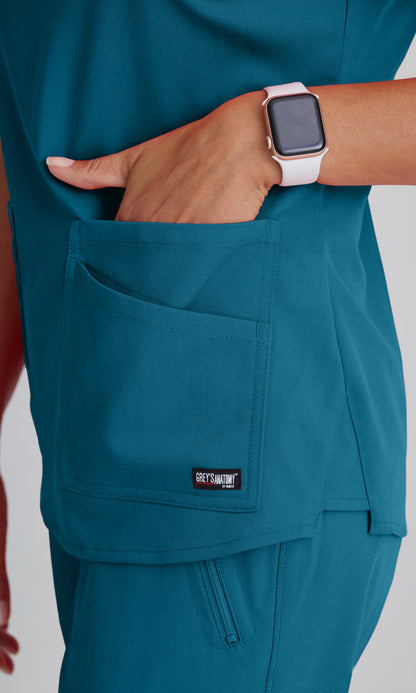 Grey's Anatomy Stretch GRST011 Emma Scrub Top Bahama