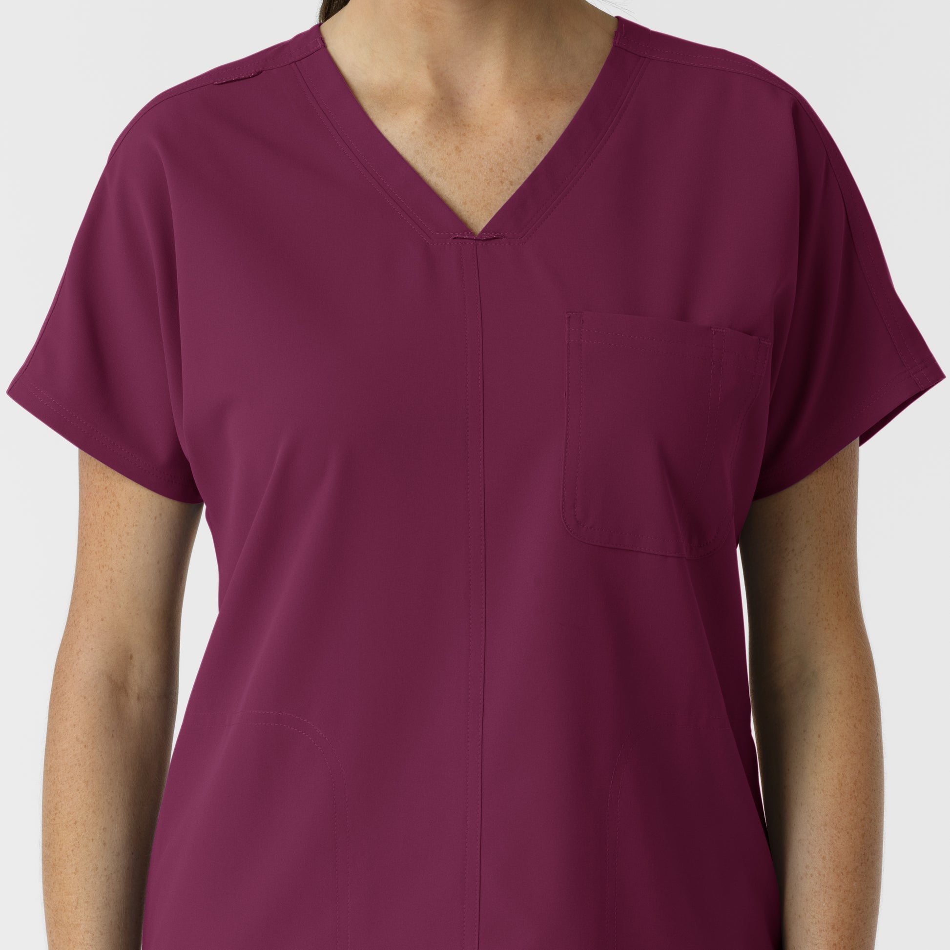 NURTUR 6280 Women's Drop Shoulder Tunic Scrub Top Wine