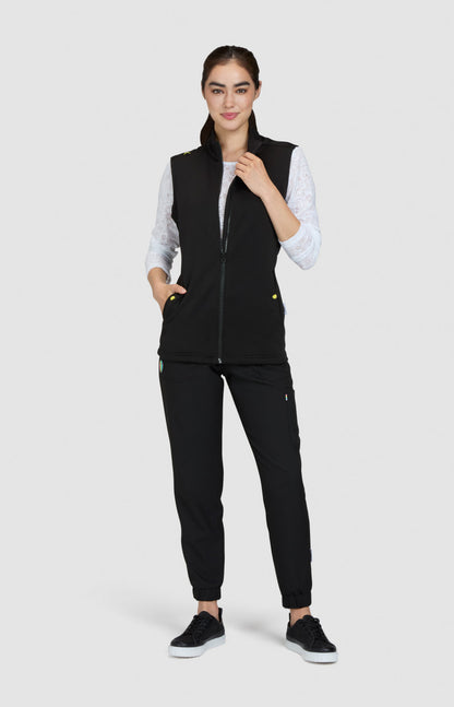 Smiley World S402 Amused Fleece Vest Black