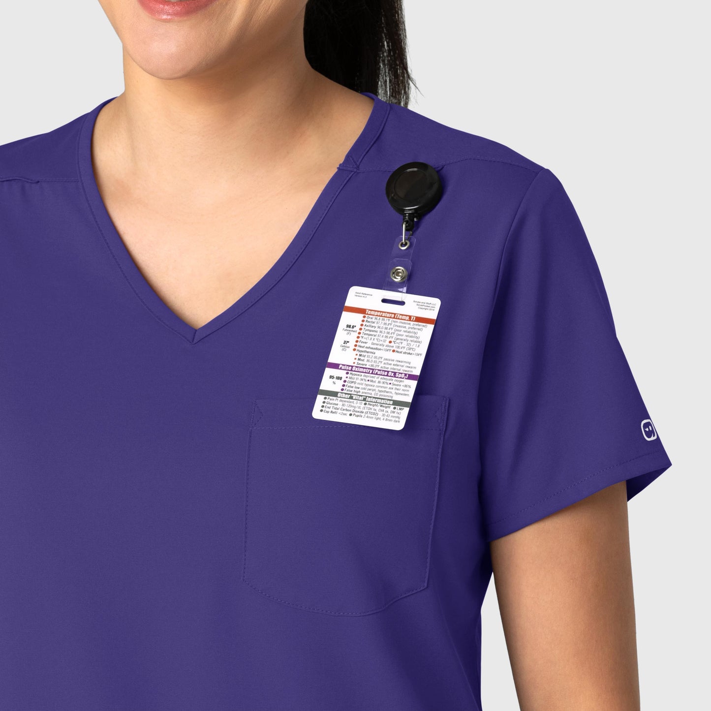 Boundless 6151 Tuck-In Scrub Top Grape Model Image Alternate | Wink