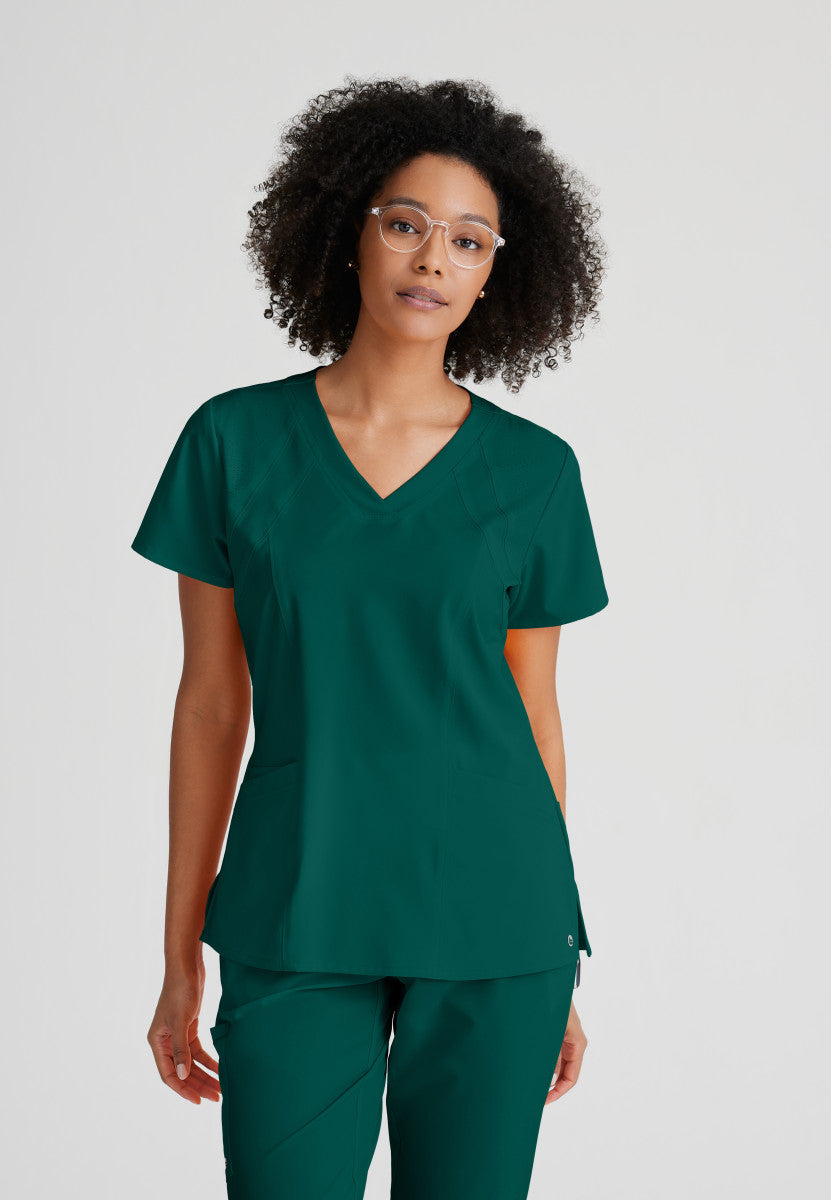 Barco One 5105 Racer Scrub Top Hunter Green