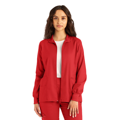 ProFlex LJ701 Women's 3 Pocket Scrub Jacket True Red Image