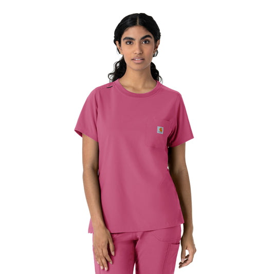 Force Cross-Flex C13510 Women's Crew Neck Scrub Top Electric Fuschia