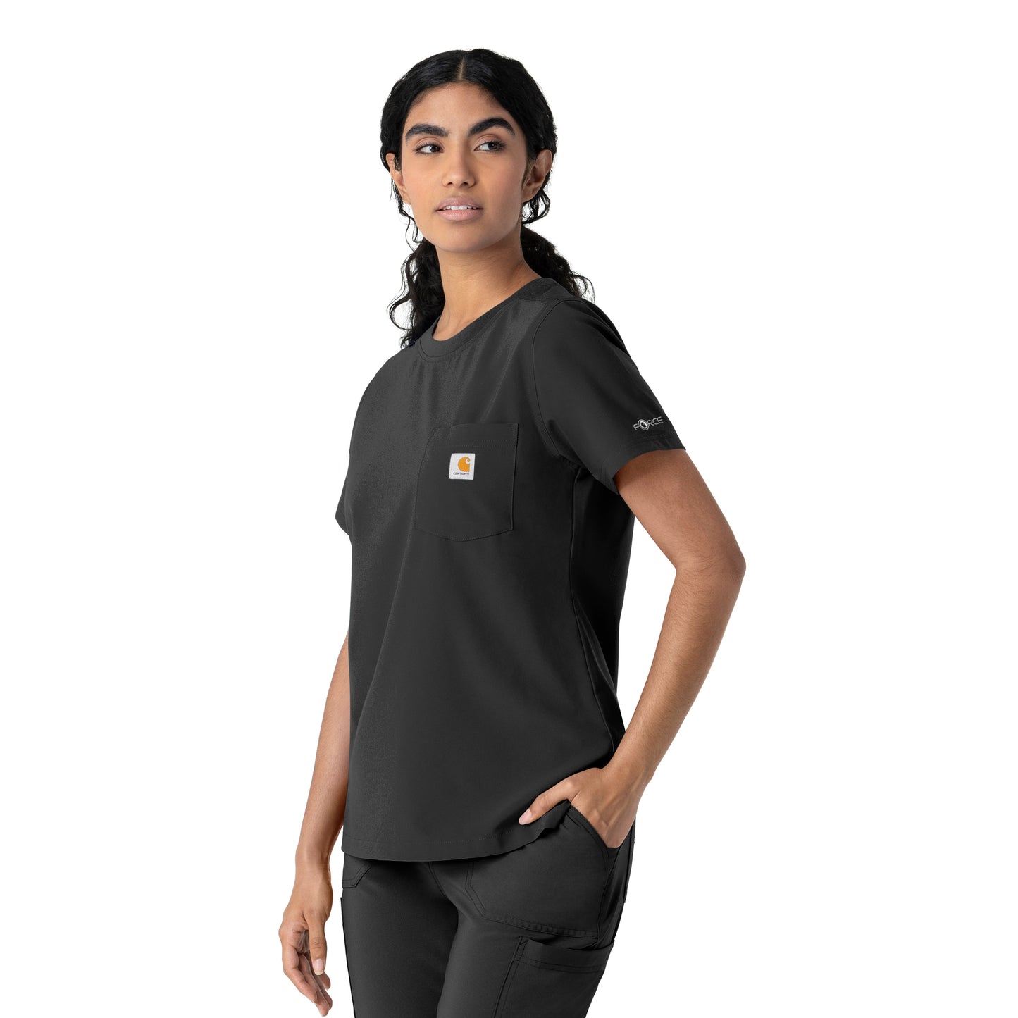 Force Cross-Flex C13510 Women's Crew Neck Scrub Top Black