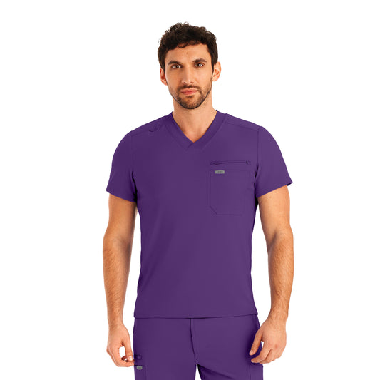 Forward LT111 Men's 2 Pocket V Neck Scrub Top Eggplant Image