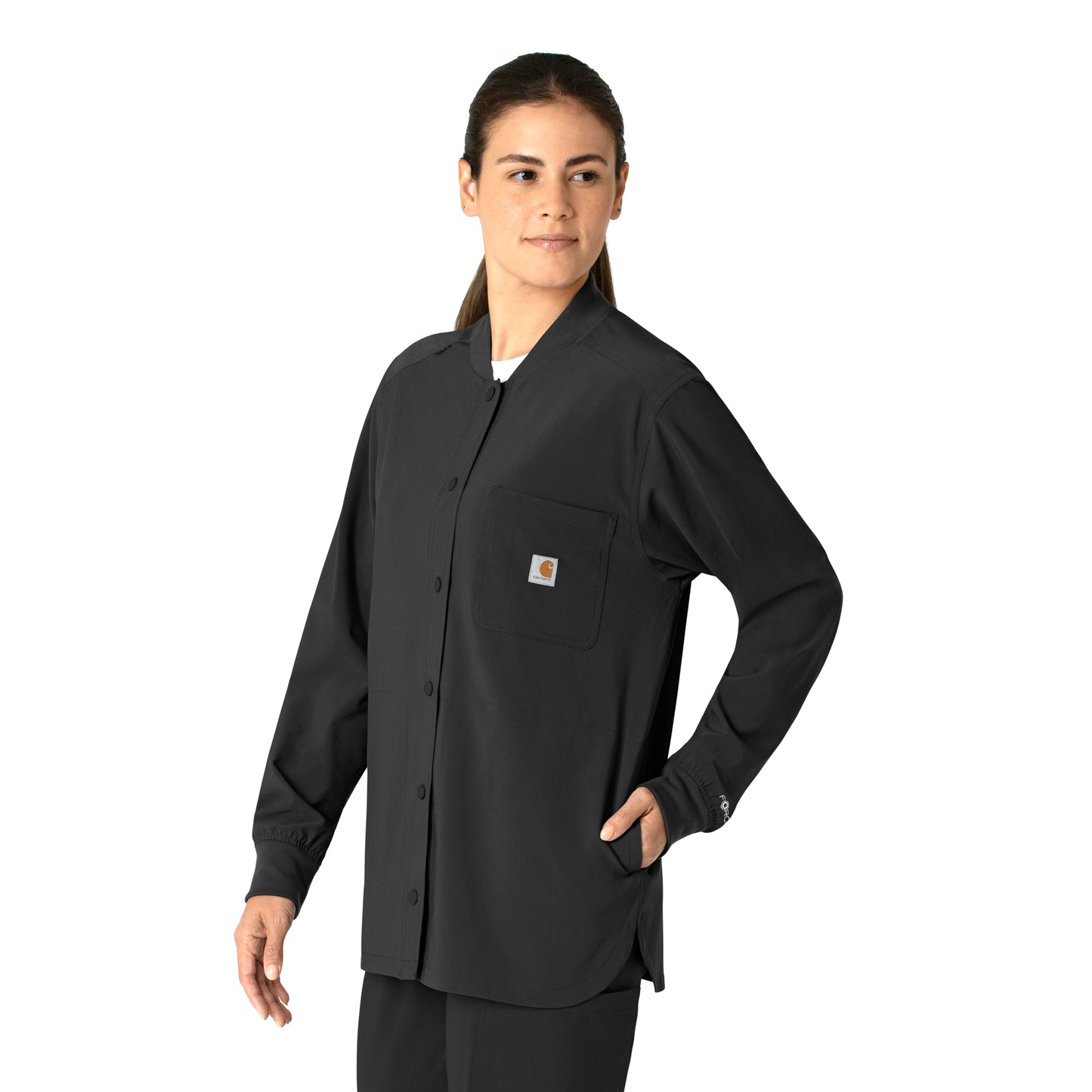 Force Cross-Flex C82210 Shirt Jacket Black Model Image Left Side | Carhartt