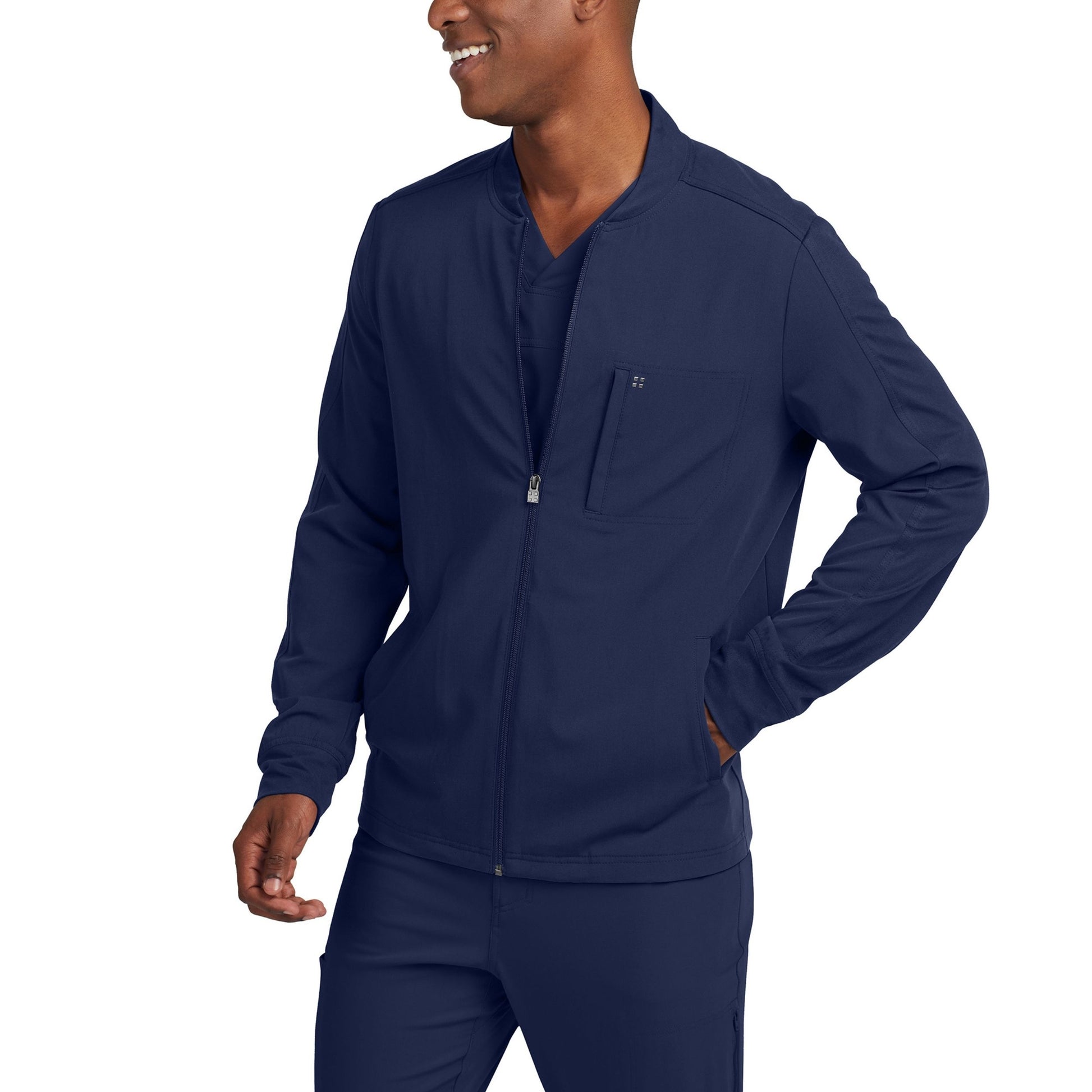 CRFT WJ705 Men's 3 Pocket Scrub Jacket Navy Image