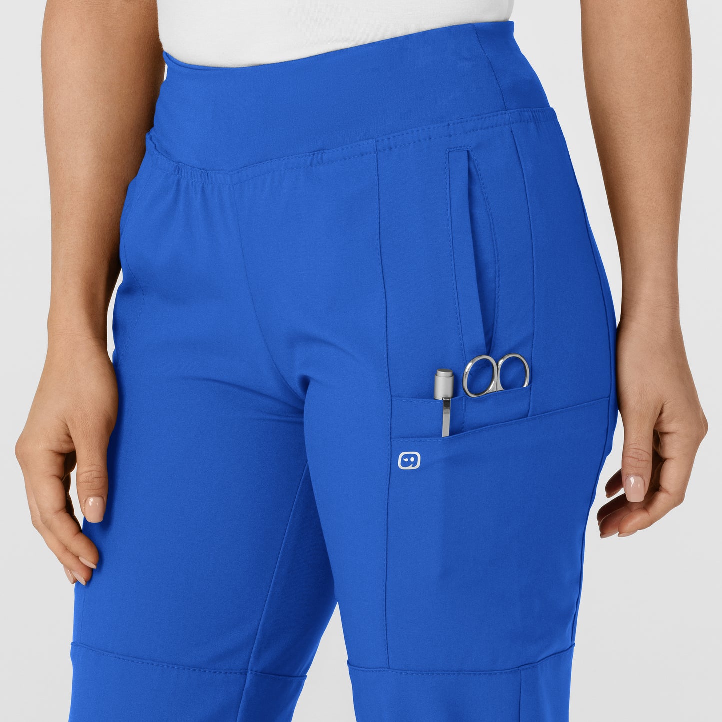 W123 5555 Comfort Waist Cargo Jogger Scrub Pants Royal Model Image Alternate | Wink