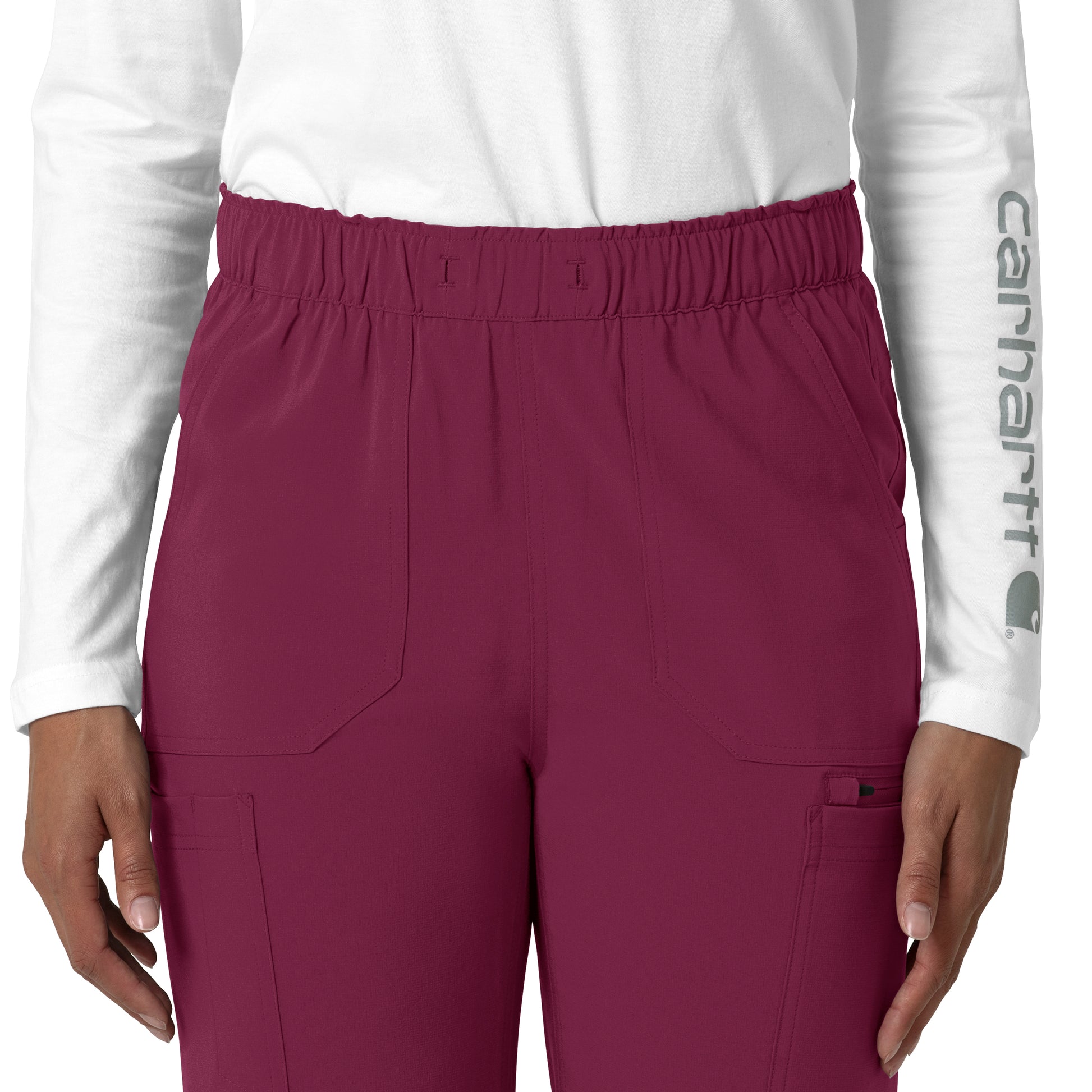 Force Cross-Flex C53210 Straight Leg Cargo Scrub Pant Wine Model Image Alternate | Carhartt