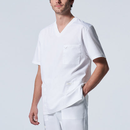 ProFlex LT109 Men's 4 Pocket V Neck Scrub Top White Image