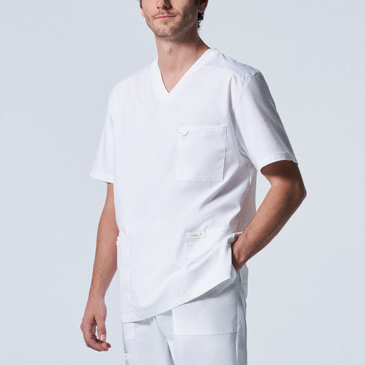 ProFlex LT109 Men's 4 Pocket V Neck Scrub Top White Image