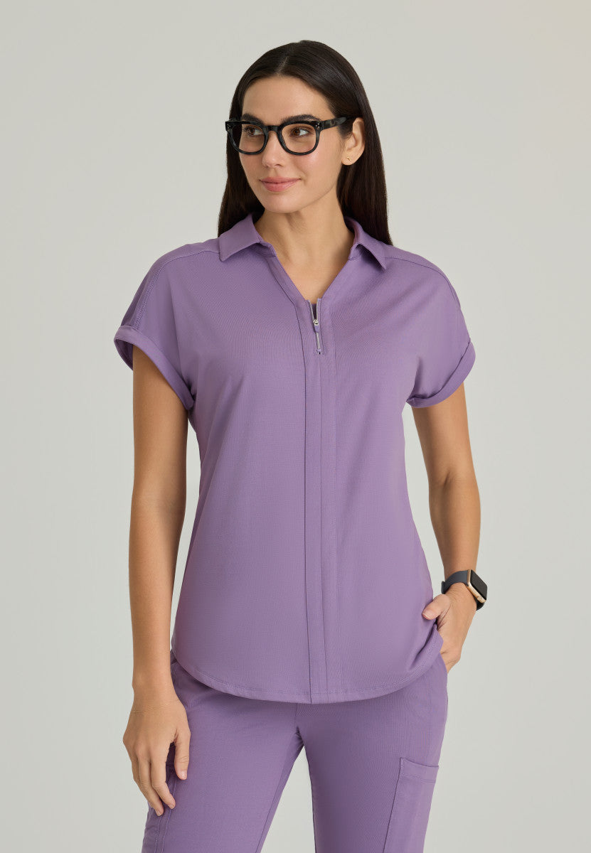 Barco One Performance Knits BOT210 Engage Knit Scrub Top Dusty Lavender