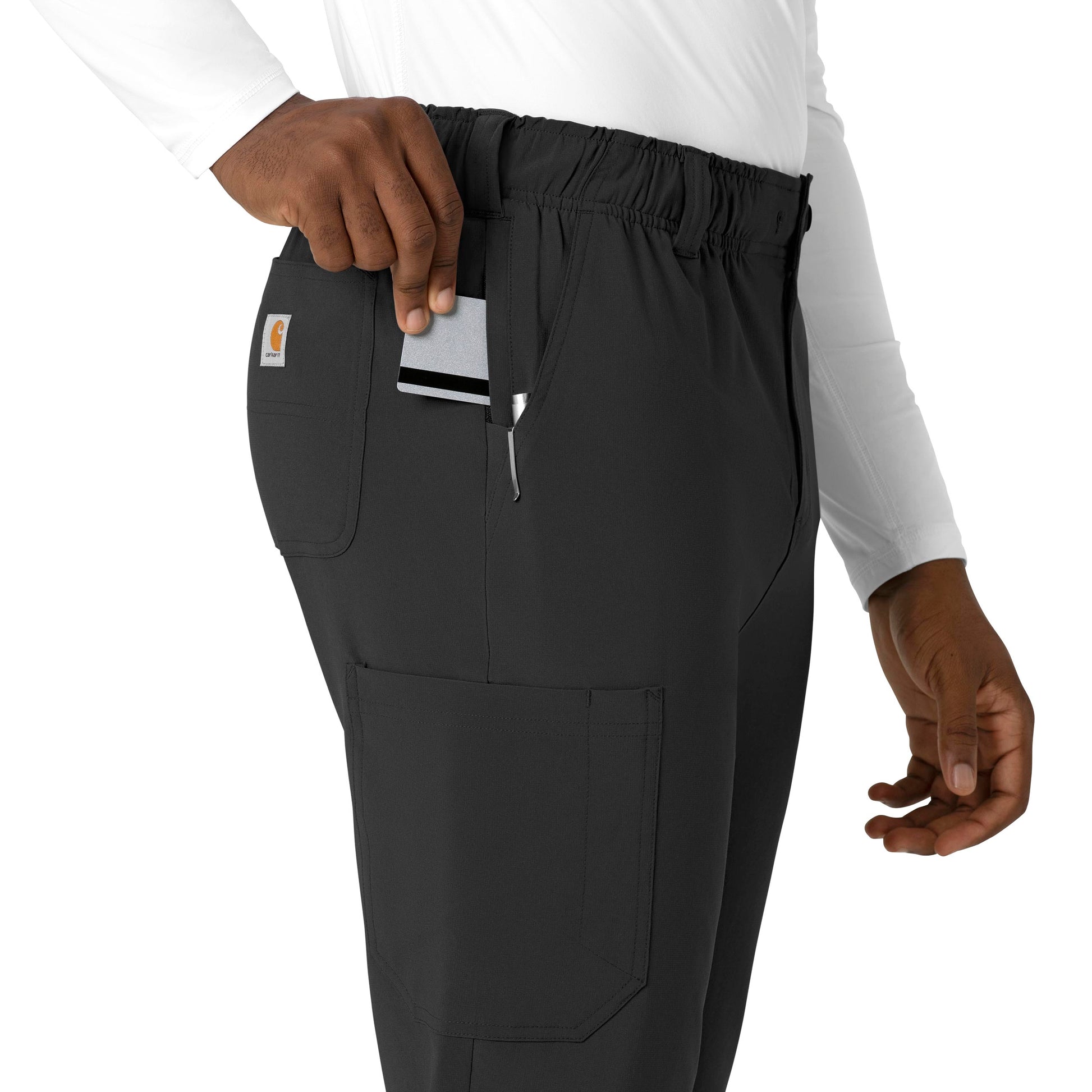 Force Cross-Flex C56410 Men's Straight Leg Scrub Pant Black Model Image Alternate | Carhartt