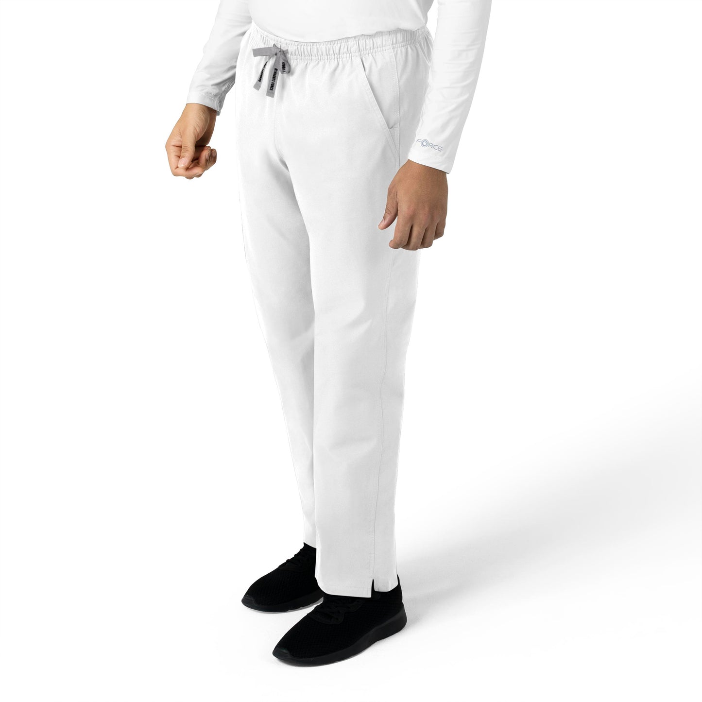 Force Essentials C55013 Unisex Elastic Waist Cargo Scrub Pants White Model Image Right Side | Carhartt