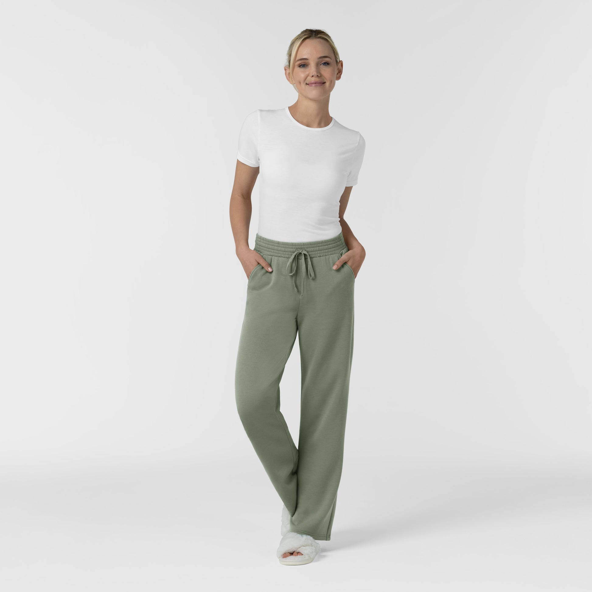 Unwind & Lounge 5189 Women's Wide Leg Pants Sage