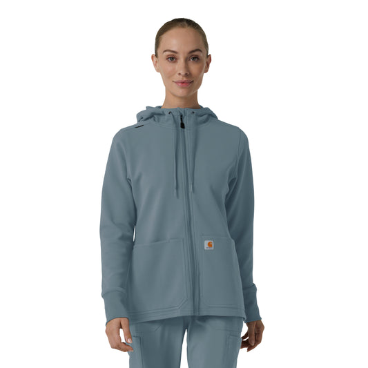 Layers C82008 Women's Full Zip Waffle Hoodie Rolling Thunder
