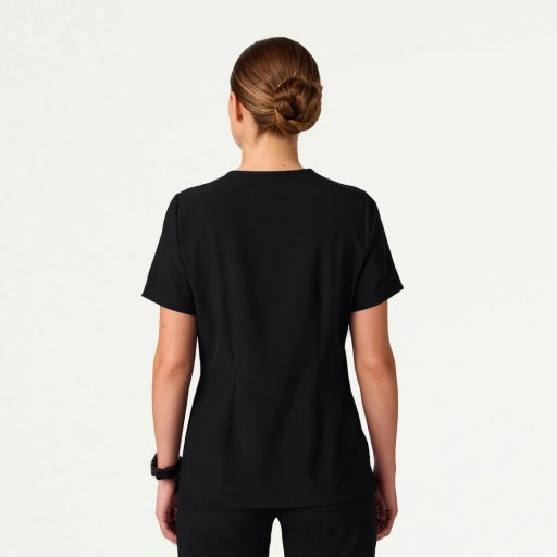 ULTRAlite W10040 Women's Rhena Slim 1-Pocket Scrub Top Black