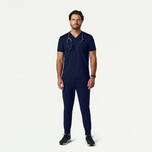ULTRAsoft M30008 Men's Asher Slim Scrub Top Midnight Navy