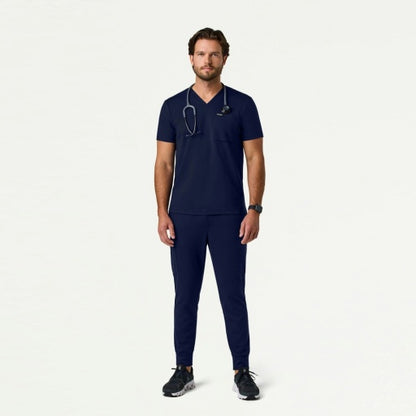 ULTRAsoft M30008 Men's Asher Slim Scrub Top Midnight Navy