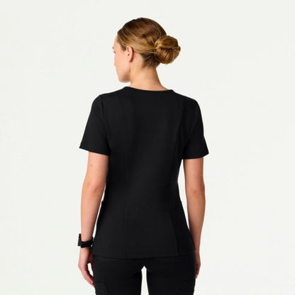 ULTRAsoft W30014 Women's Kass Slim 4-Pocket Scrub Top Black