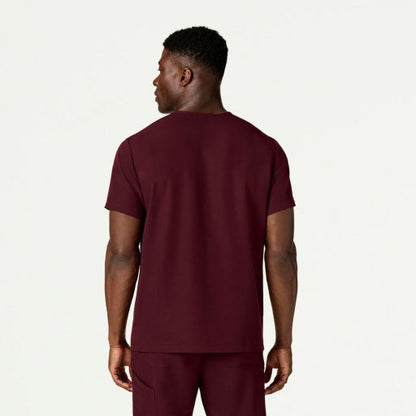 ULTRAlast M10002 Men's Platt 3-Pocket Scrub Top Burgundy