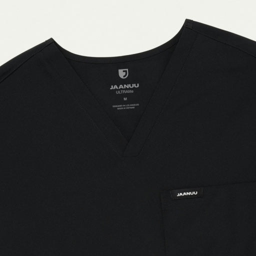 ULTRAlite M10025 Men's Holmes 1-Pocket Classic Scrub Top Black